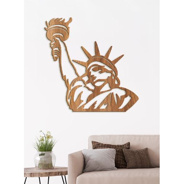 Dřevěná nástěnná malba Socha Svobody