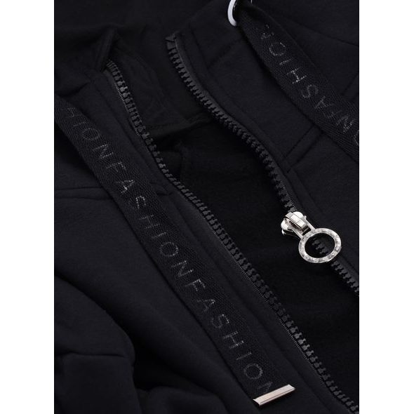 Dámska predĺžená mikina s kapucňou čierna