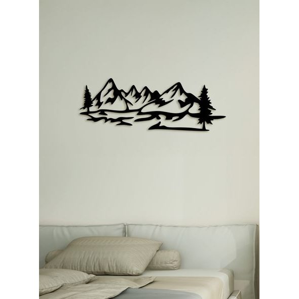 Dřevěný obraz Silueta hor