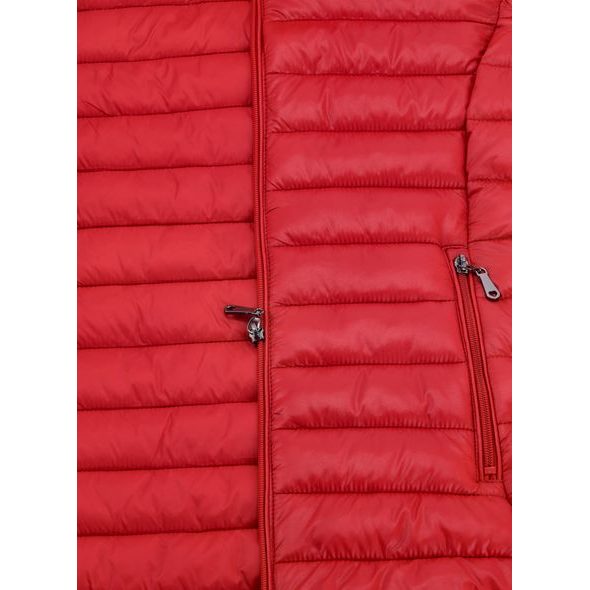 Dámska lesklá prešívaná bunda červená
