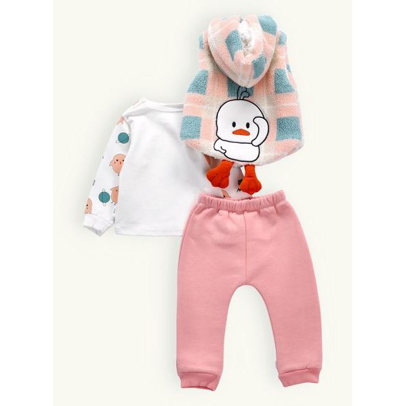 Dětská tepláková souprava KAČKA broskvová