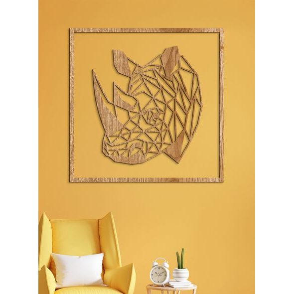 Dřevěný obraz nosorožce