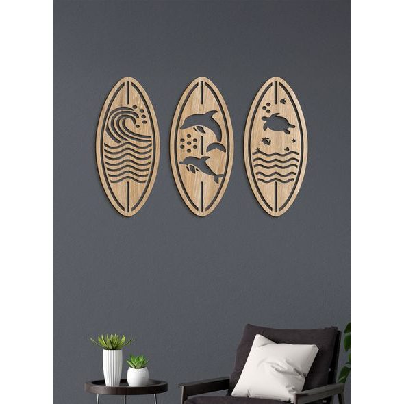 Třídílná nástěnná dekorace SEA