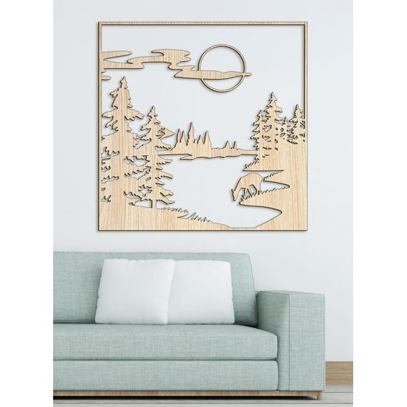 Drevený obraz Lesná čistinka