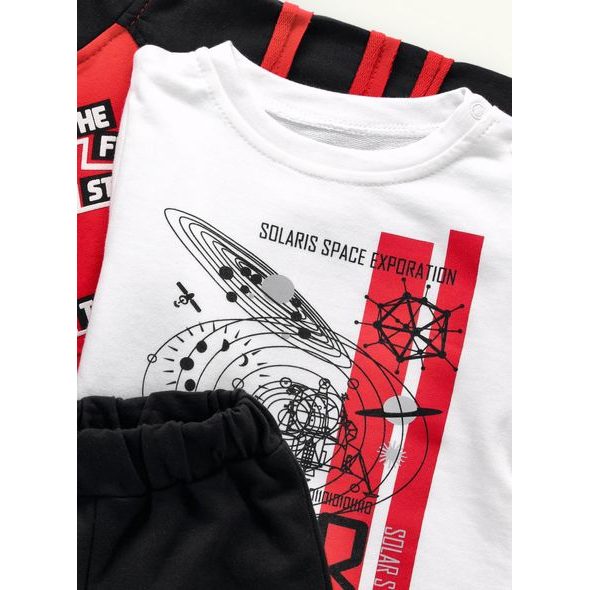 Dětská sportovní tepláková souprava červeno-černá