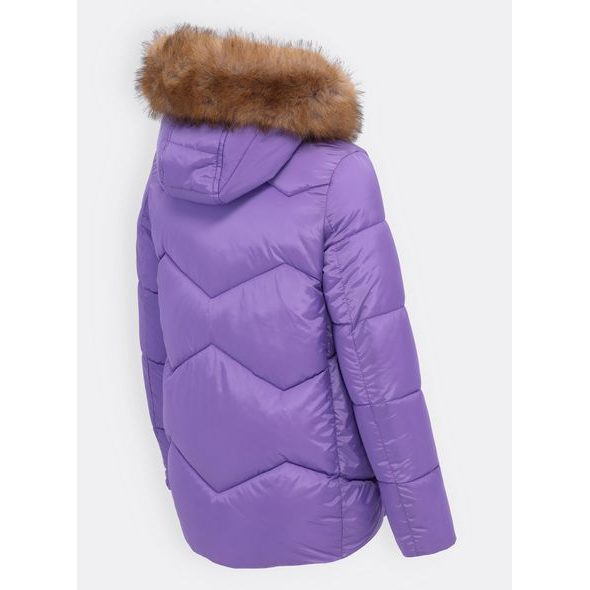 Dámská krátká prošívaná bunda fialová