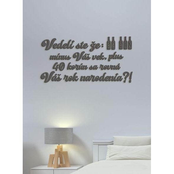 Vtipný drevený nápis na stenu PIVO