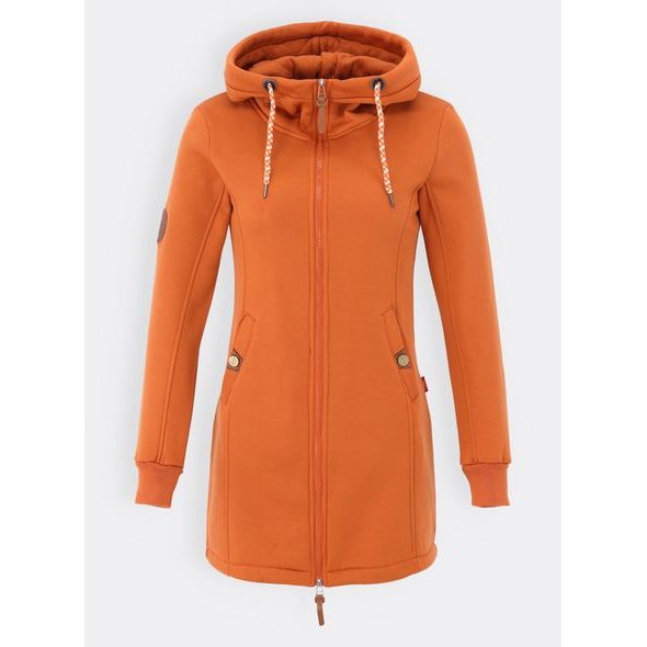 DLHÁ DÁMSKA TEHLOVÁ MIKINA