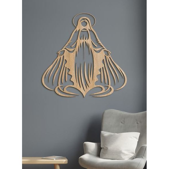 Dřevěný obrázek Panny Marie