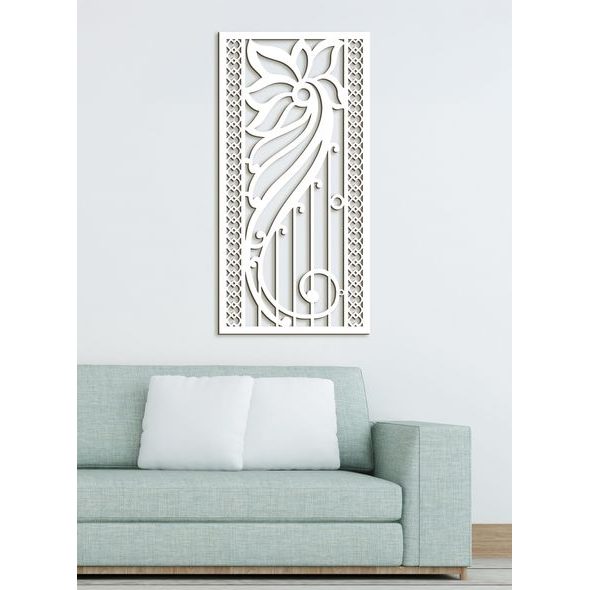 Dřevěná květinová mandala na zeď