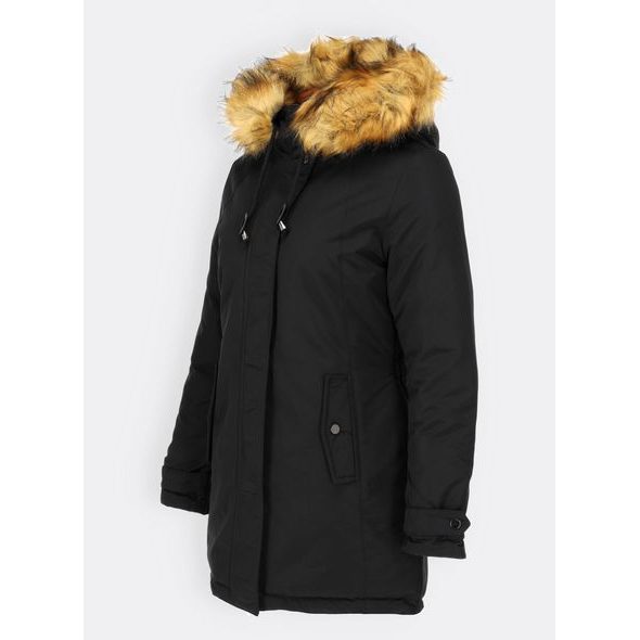 Dámska obojstranná zimná bunda čierno-hnedá