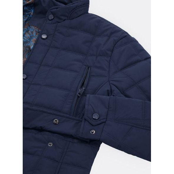 Pánska prechodná prešívaná bunda tmavomodrá