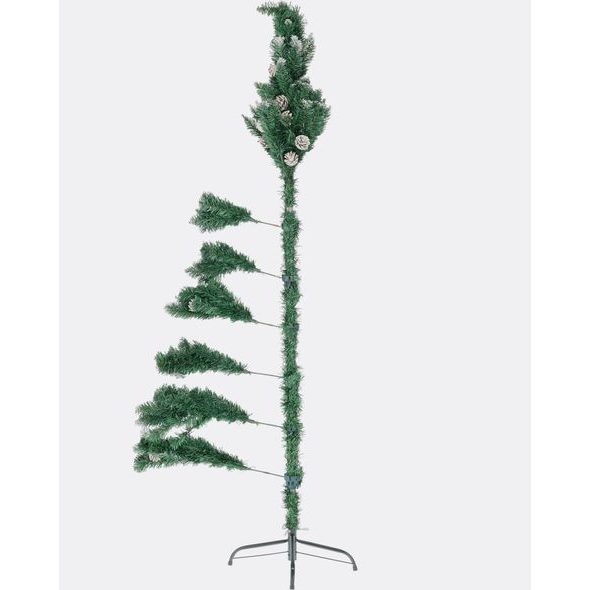 Umělý vánoční stromek Smrk Rysy - zasněžený s borovicovými šiškami