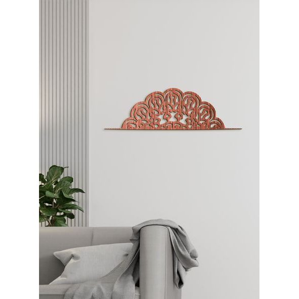 Dřevěná mandala půlkruh FLORA