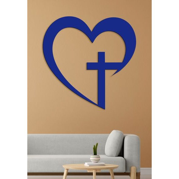 Drevený obraz na stenu Kríž v srdci