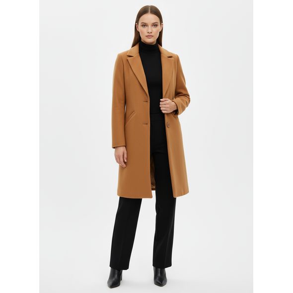 DÁMSKY KABÁT SVETLOHNEDÝ