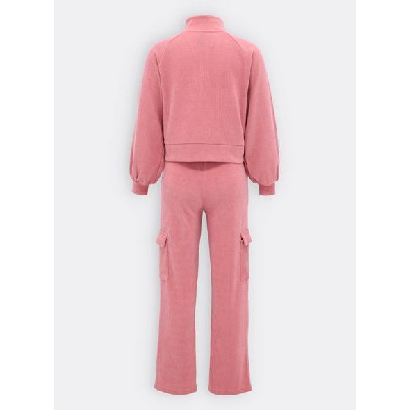 Dámská tepláková souprava crop top růžová