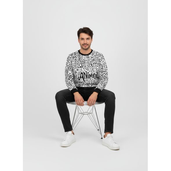 PÁNSKÁ MIKINA S ČERNOBÍLÝM POTISKEM