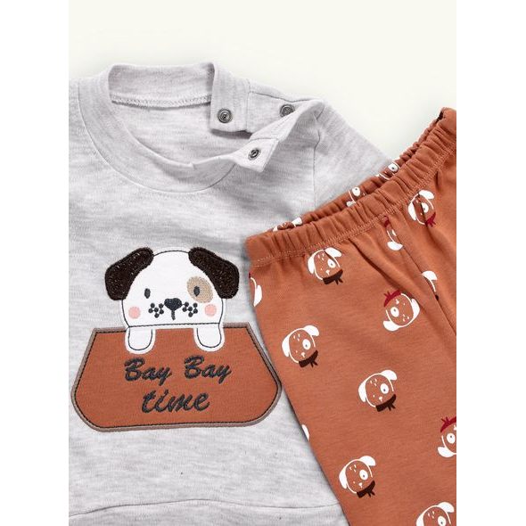 Dětská tepláková souprava PSÍK hnědo-šedá