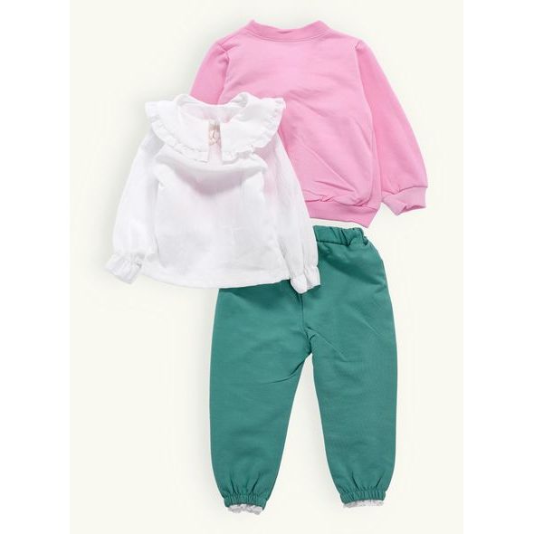 Dětská souprava MARGARÉTKA růžovo-zelená