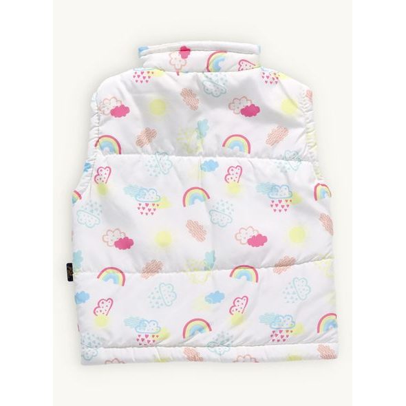 Dětská prošívaná vesta DÚHA bílá