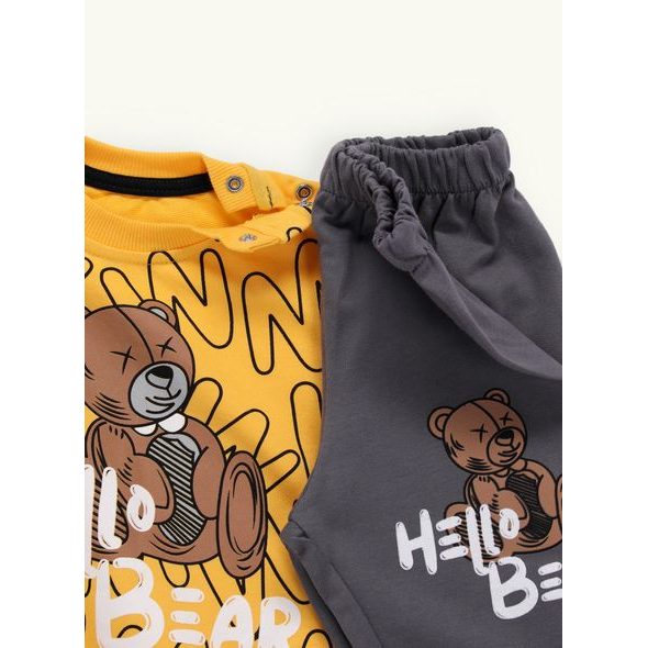 Dětská tepláková souprava SMĚJÍCÍ MEDVÍKO žlutá
