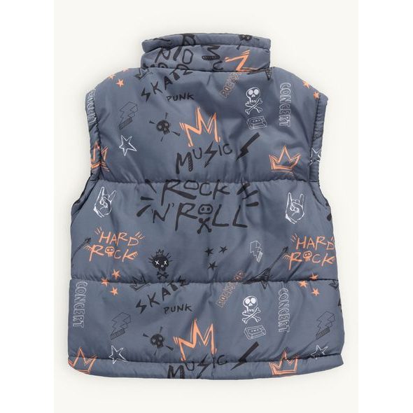 Dětská prošívaná vesta ROCKSTAR grafitová