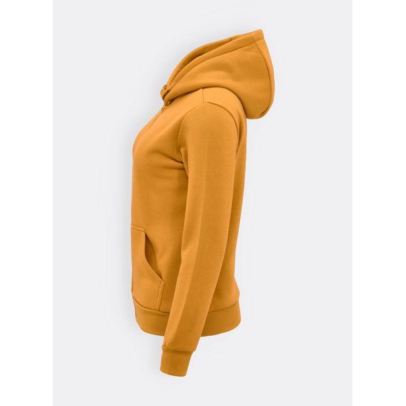 Dámská mikina na zip s kapucí hořčicové barvy