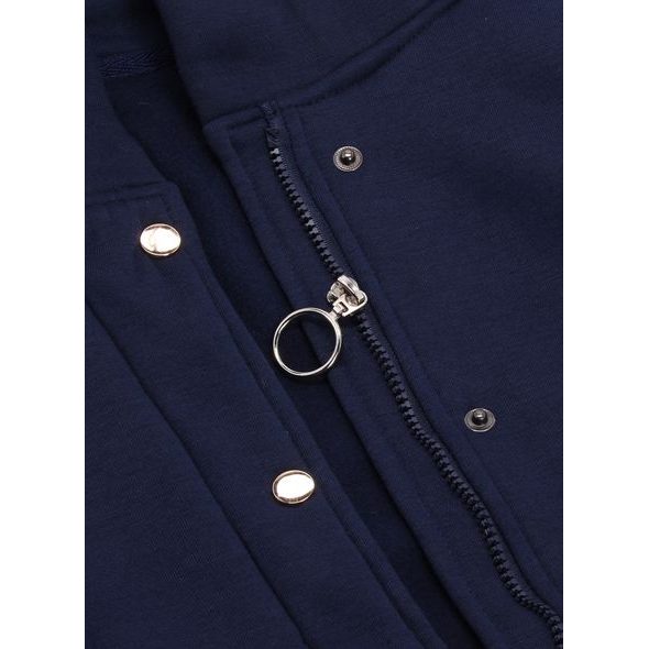 Tmavomodrá dlhá dámska mikina