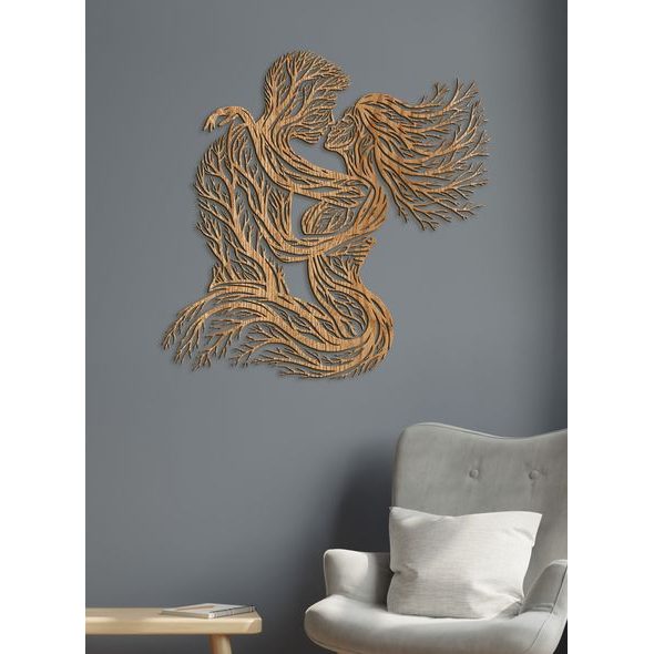 Drevená dekorácia Zamilovaný pár