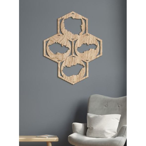 DŘEVĚNÝ NÁSTĚNNÝ OBRAZ MAPY