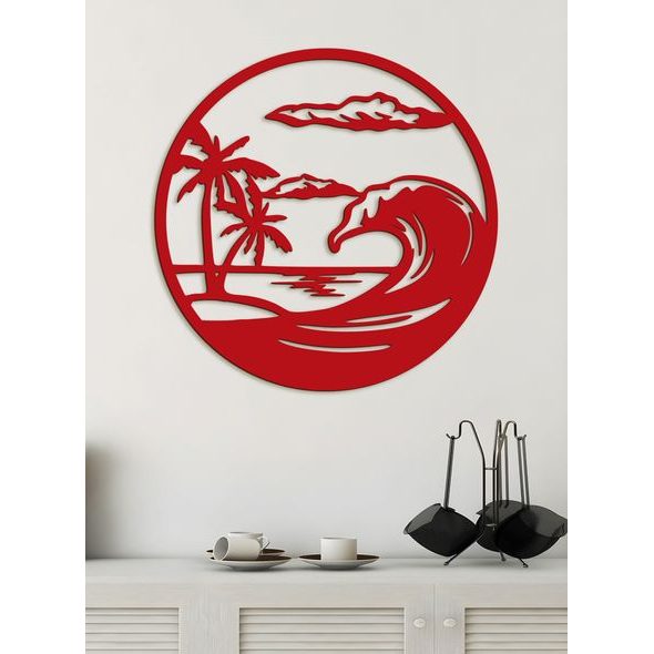 Dřevěný obraz na stěně pláže