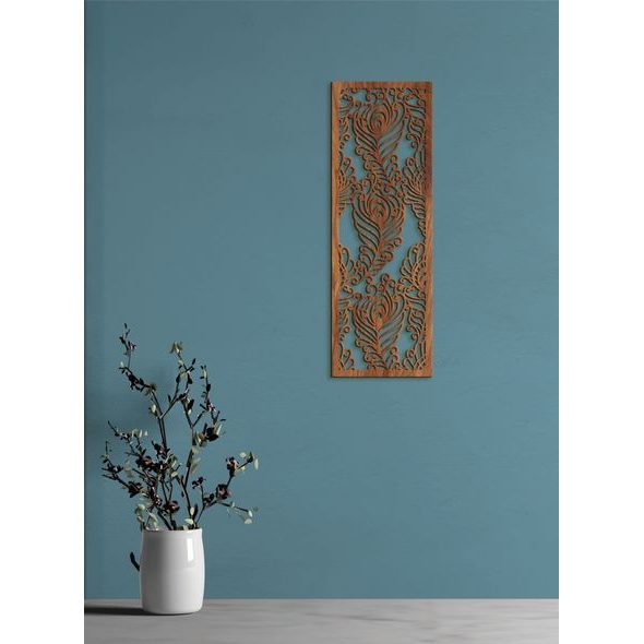 Luxusní dřevěná mandala Páví peří