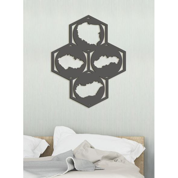 Dřevěný nástěnný obraz Mapy