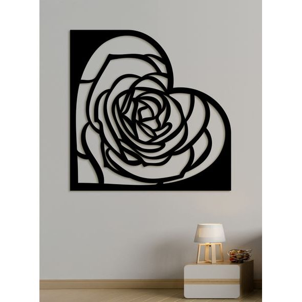 Dřevěná dekorace na zeď ROSE