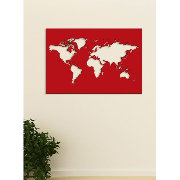 Dřevěné nástěnné umění Mapa světa