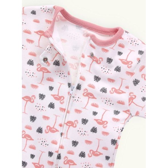 Dojčenské body PELIKÁNY bielo-ružovo-sivé