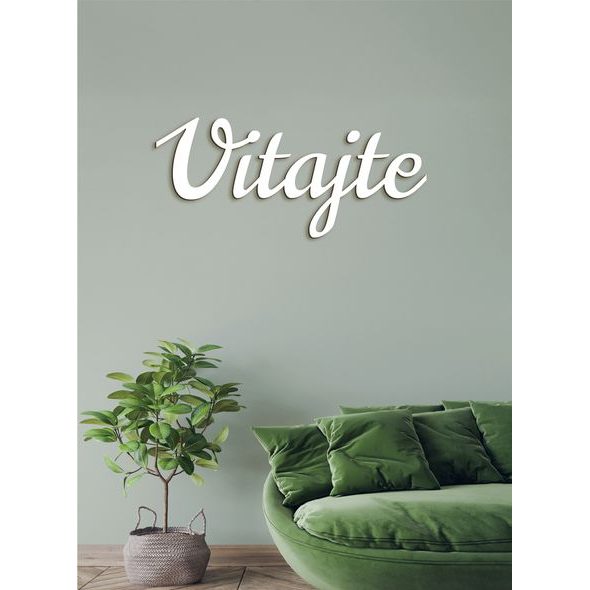 Drevený nápis "Vitajte"