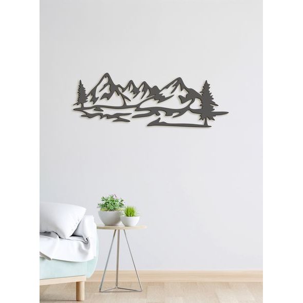 Dřevěný obraz Silueta hor