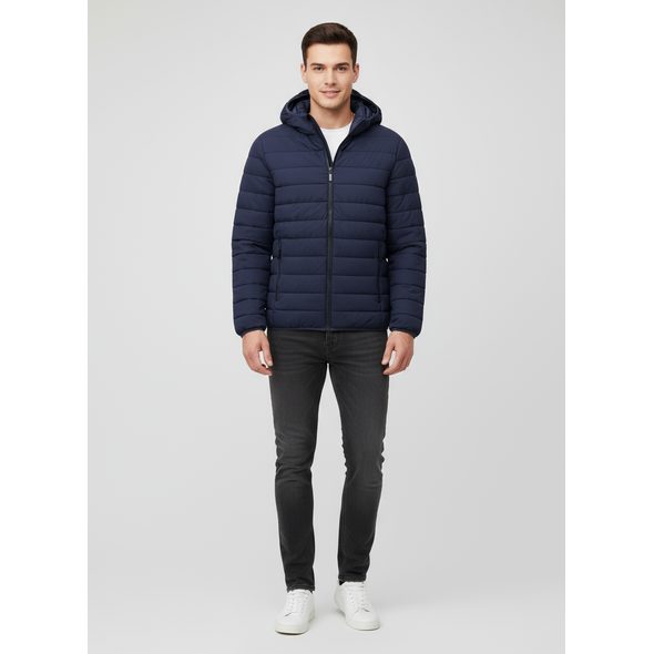 PÁNSKA PREŠÍVANÁ BUNDA TMAVOMODRÁ