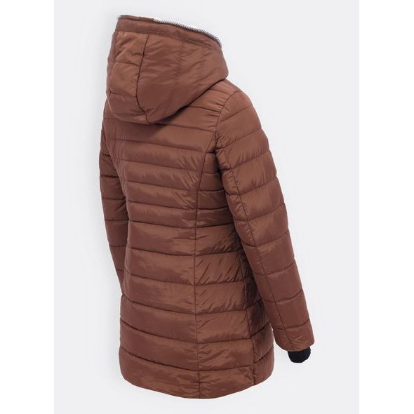 Dámská prošívaná bunda hnědá