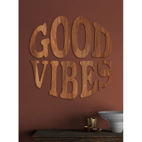 Drevený nápis "GOOD VIBES"