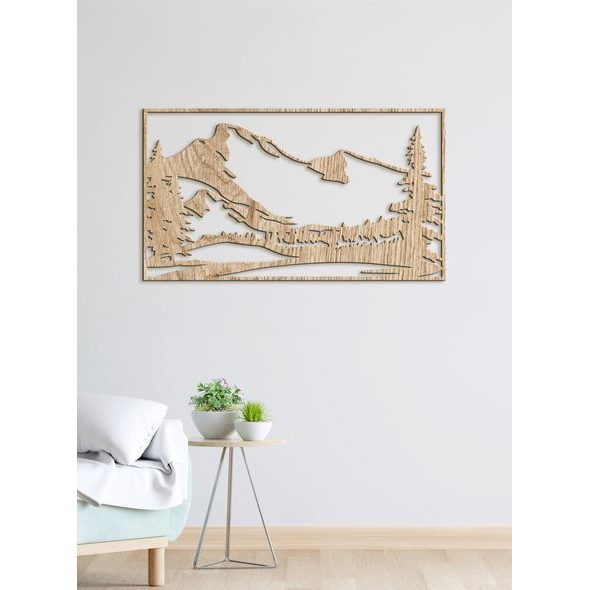 Dřevěný obraz ze dřeva Silueta hor