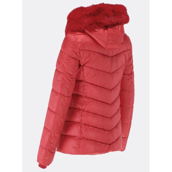 Dámska prešívaná zimná bunda červená