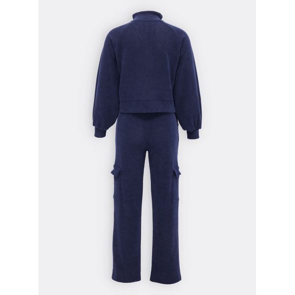 Dámská tepláková souprava crop top tmavě modrá