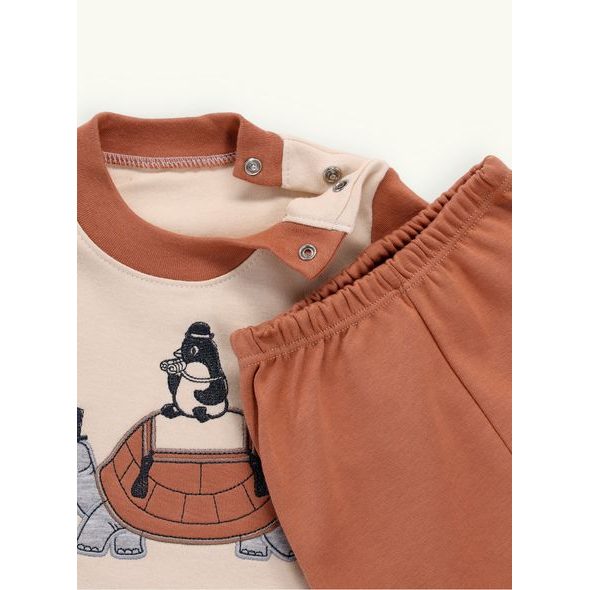 Dětská tepláková souprava KORYTNAČKA hnědá