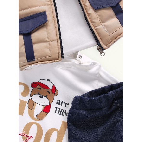 Dětská tepláková souprava DOBRÝ MEDVÍDEK béžová