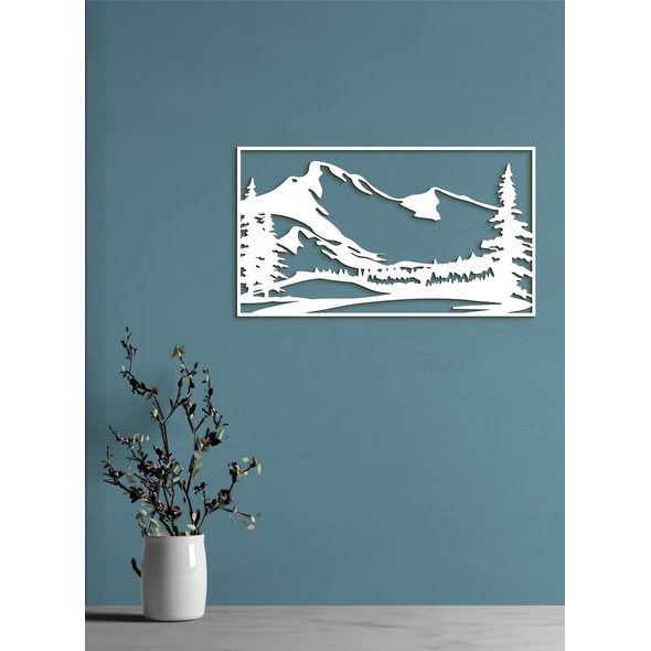 Dřevěný obraz ze dřeva Silueta hor