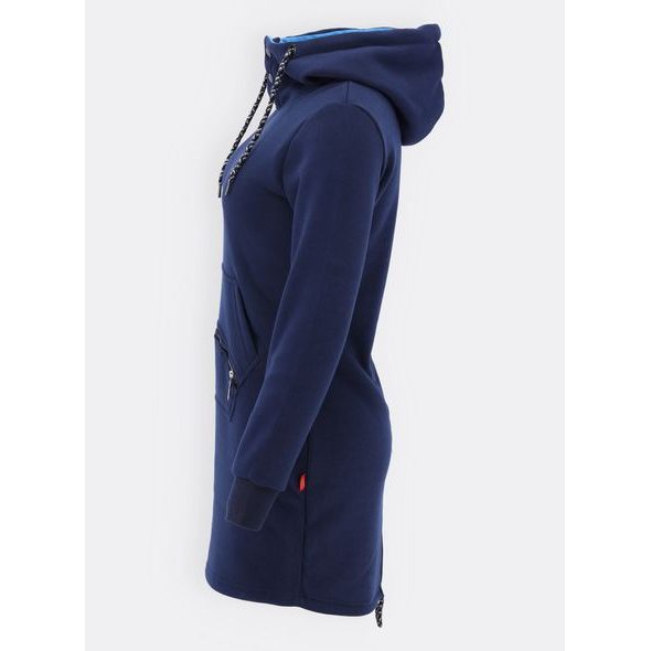 Predĺžená dámska mikina tmavomodrá