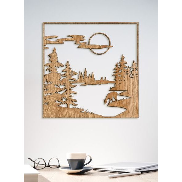 Drevený obraz Lesná čistinka